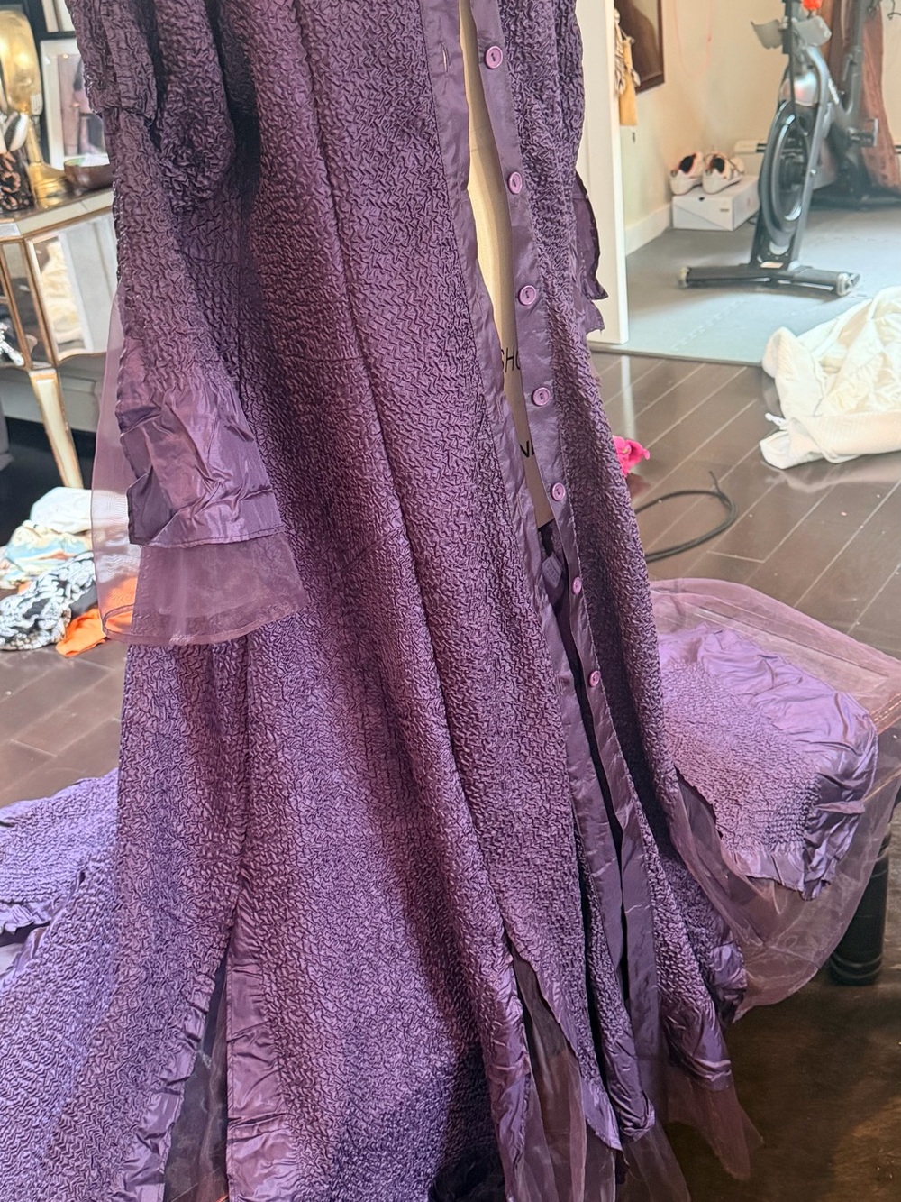 Ina Purple Maxi Dress with Button-Front Details